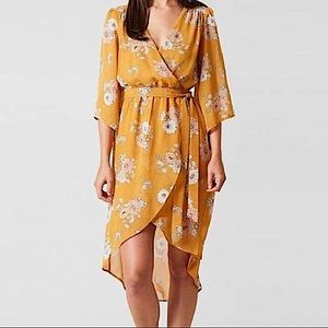 Daytrip Mustard Wrap Dress